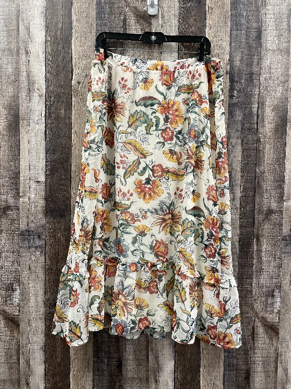 Floral Print Skirt Midi Cj Banks, Size 1x