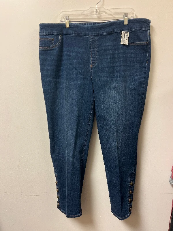 Jeans Cropped By Chicos In Blue Denim, Size: 20