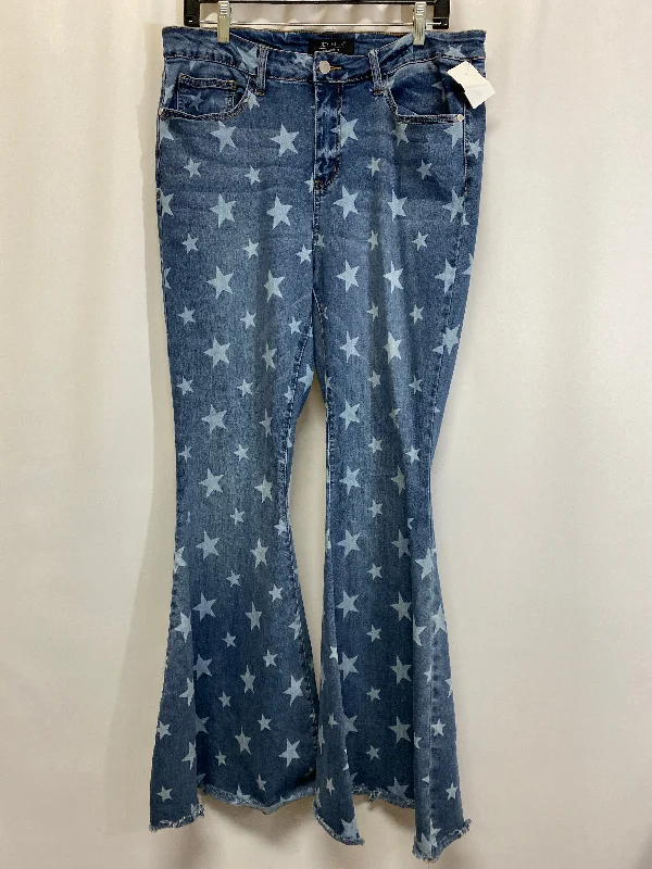 Jeans Flared By Judy Blue In Blue Denim, Size: 15