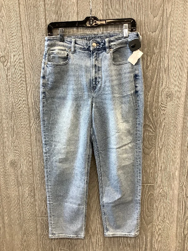 Jeans Straight By American Eagle In Blue Denim, Size: 8