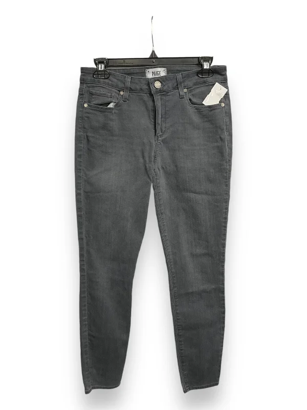 Jeans Straight By Paige In Grey Denim, Size: 8