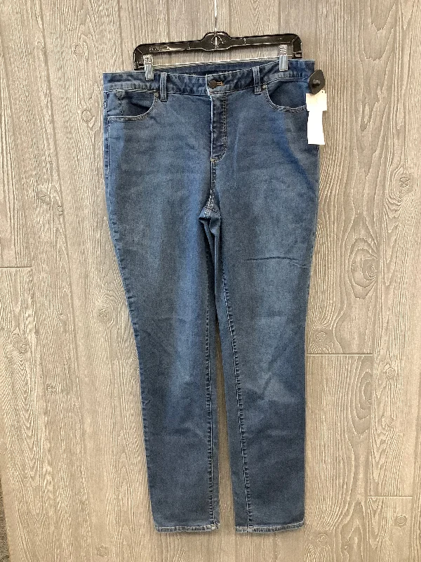 Jeans Straight By Talbots In Blue Denim, Size: 16l