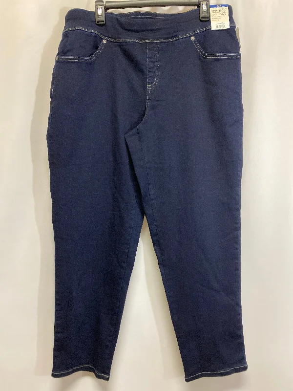 Jeans Straight By Terra & Sky In Blue Denim, Size: 14