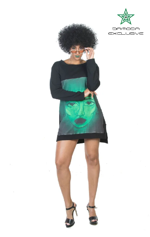 Art By Dai -"Fro Mama" Sweatshirt Dress