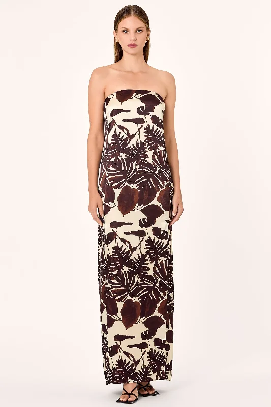 Axelie Strapless Gown - Dark Chocolate Segovia