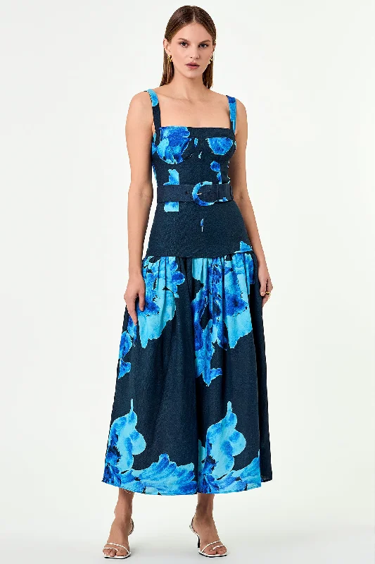 Lidia Dress - Thalia Floral Navy