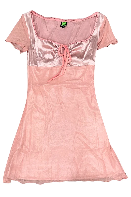 Pink Sarah Mesh Mix Dress