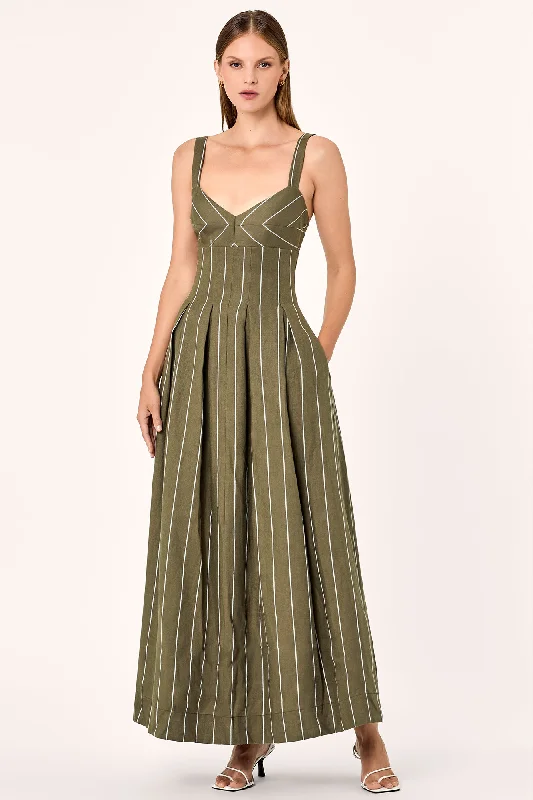 Selene Dress - Olive/Milk