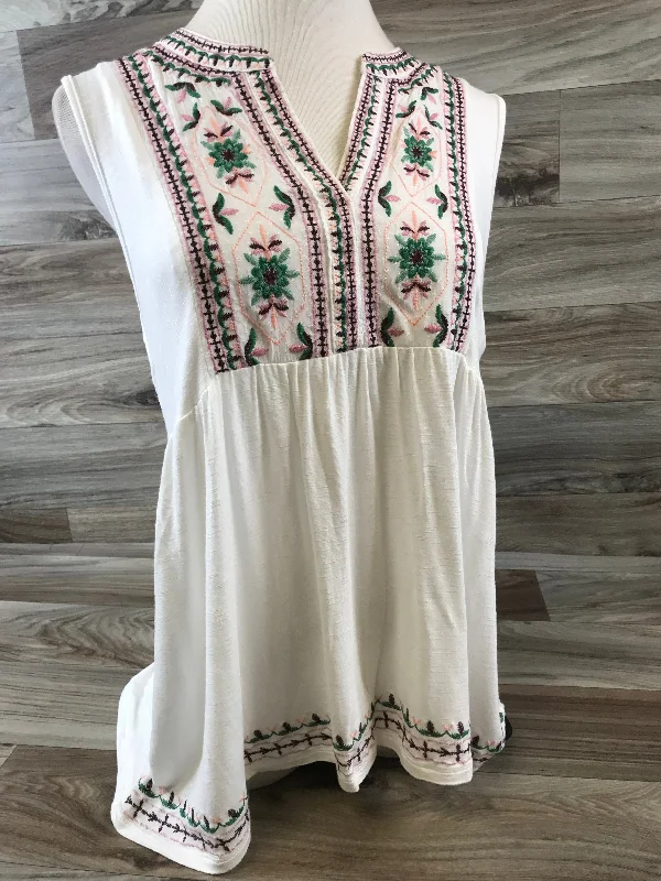 White Top Sleeveless Knox Rose, Size S