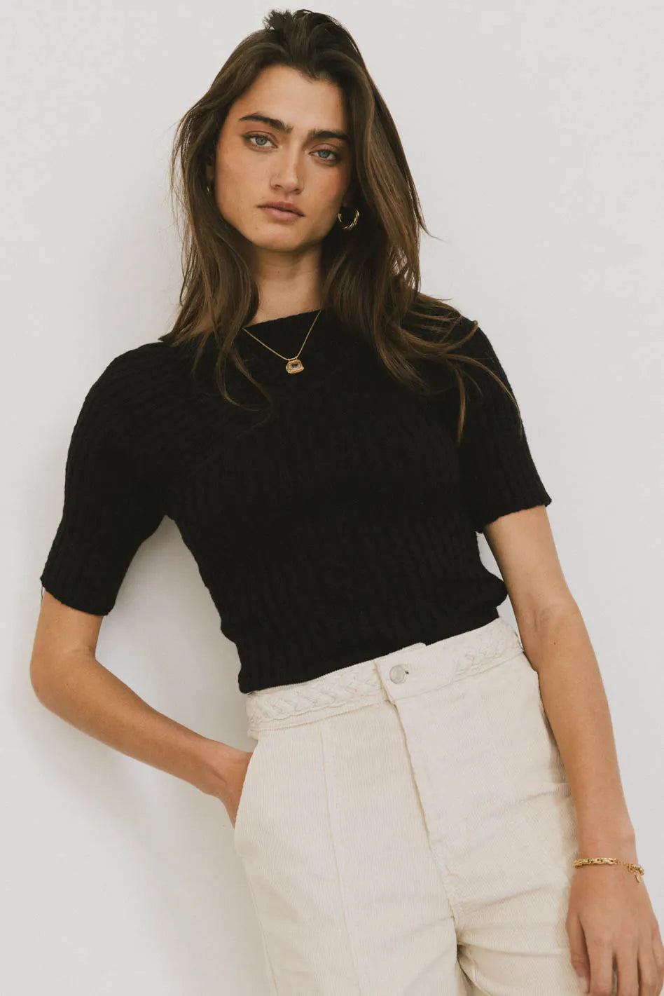 Toni Sweater Top in Black