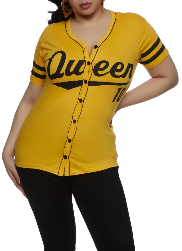 Plus Size Queen 10 Baseball Jersey