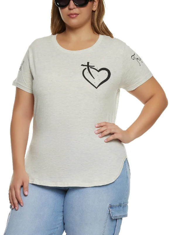 Plus Size Trust God Graphic T Shirt