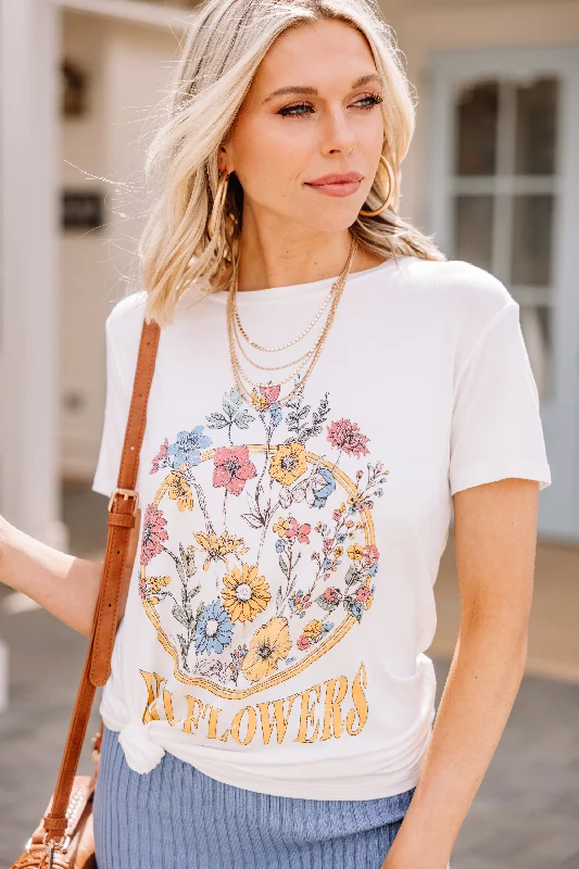 Pickin' Wildflowers Ivory White Graphic Tee