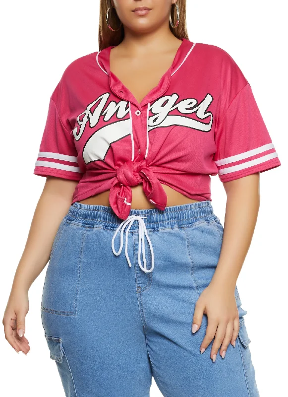 Plus Size Angel Baseball Shirt