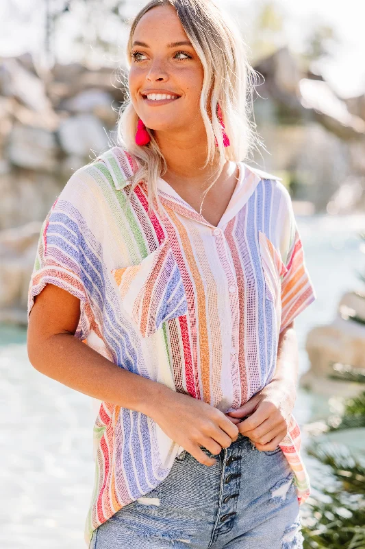 Rainbow Dreams Red Striped Top