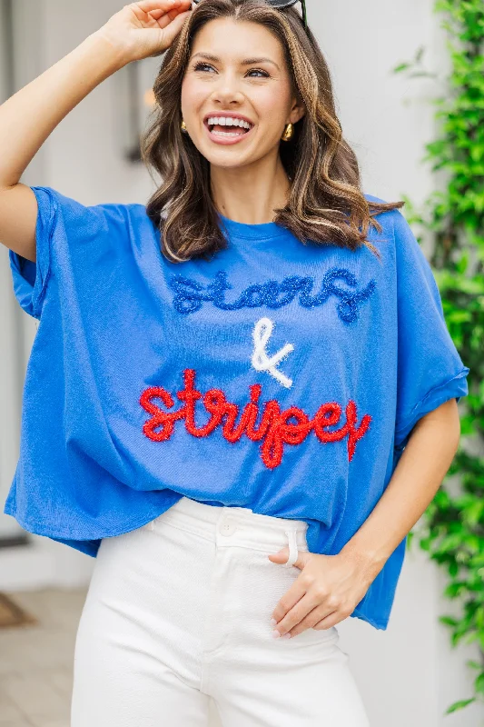 Stars & Stripes Royal Blue Boxy Top