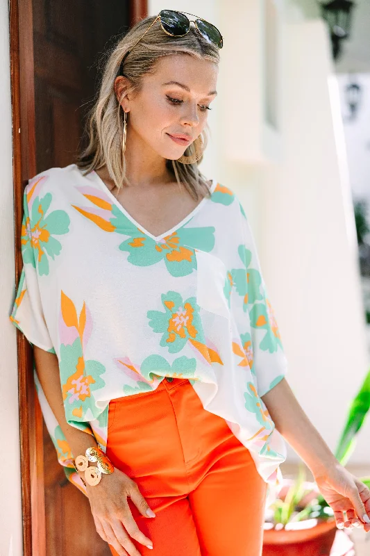 Sunny Days White Floral Top