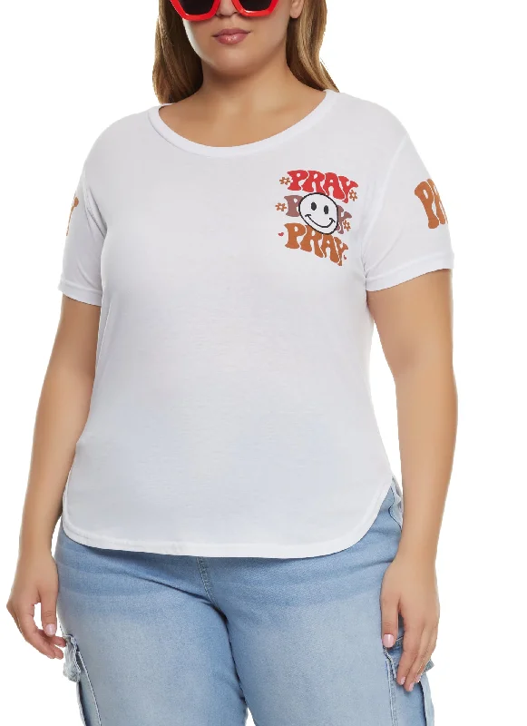 Plus Size Pray Pray Pray Graphic Tee