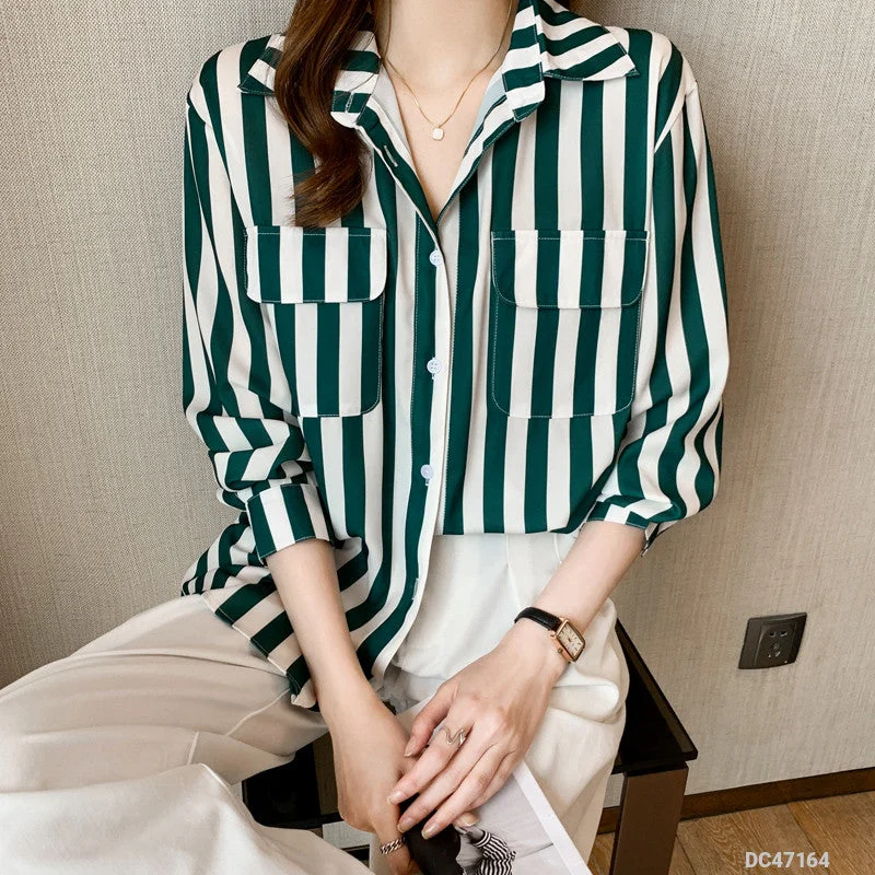 Green and white stripes