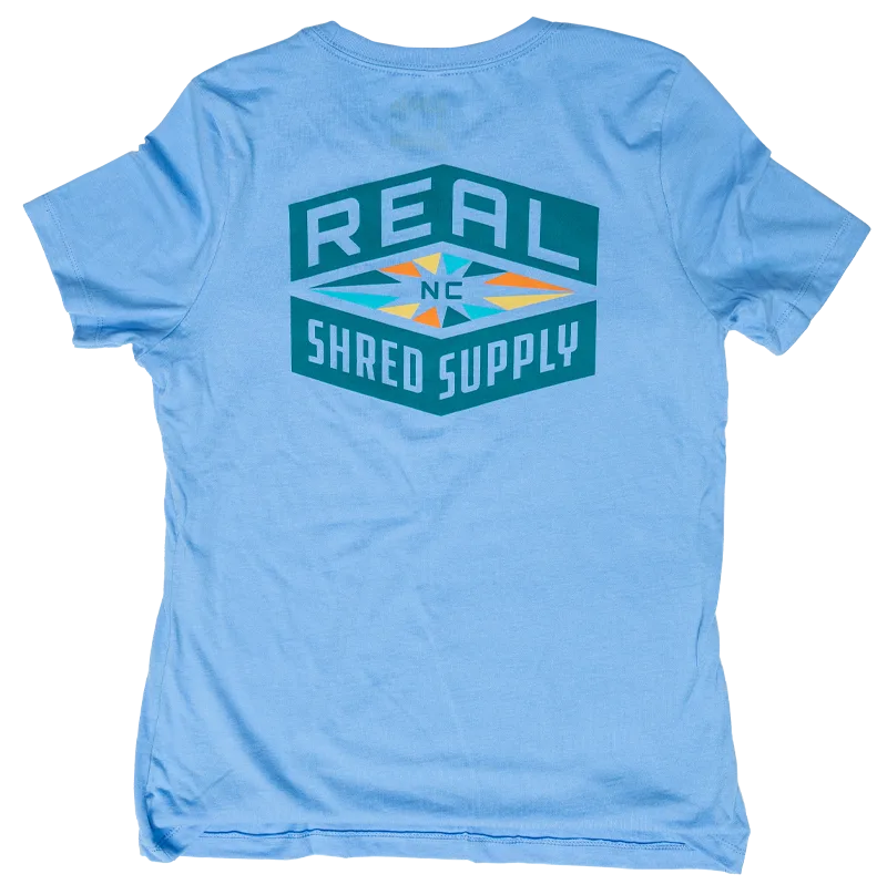 REAL Wmn's Shred Supply Tee-Carolina Blue