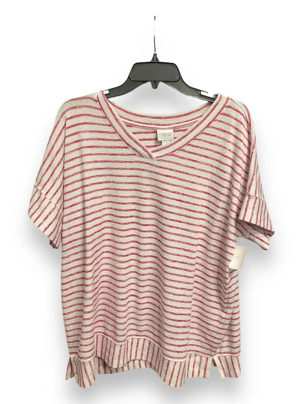 Top Short Sleeve Basic By Chicos In Striped Pattern, Size: Xl