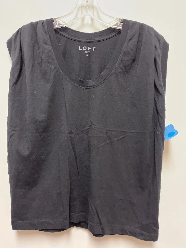 Top Short Sleeve By Loft In Black, Size: S