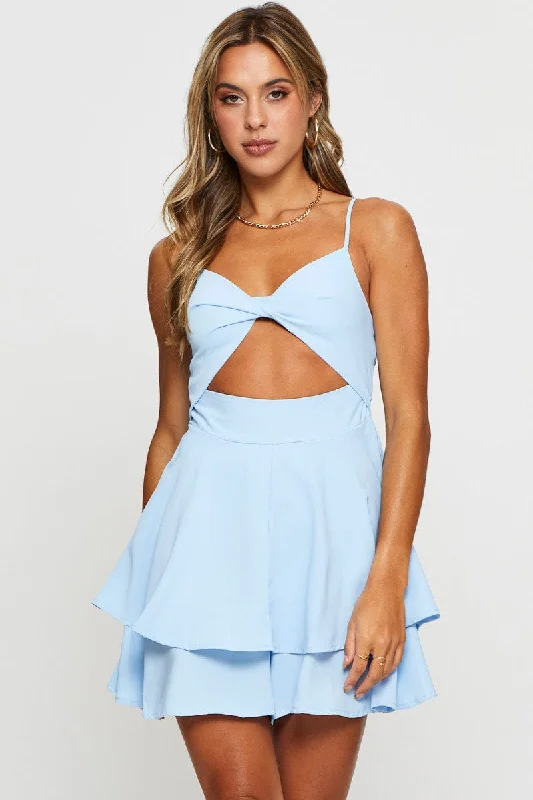 Blue Mini Dress Sleeveless