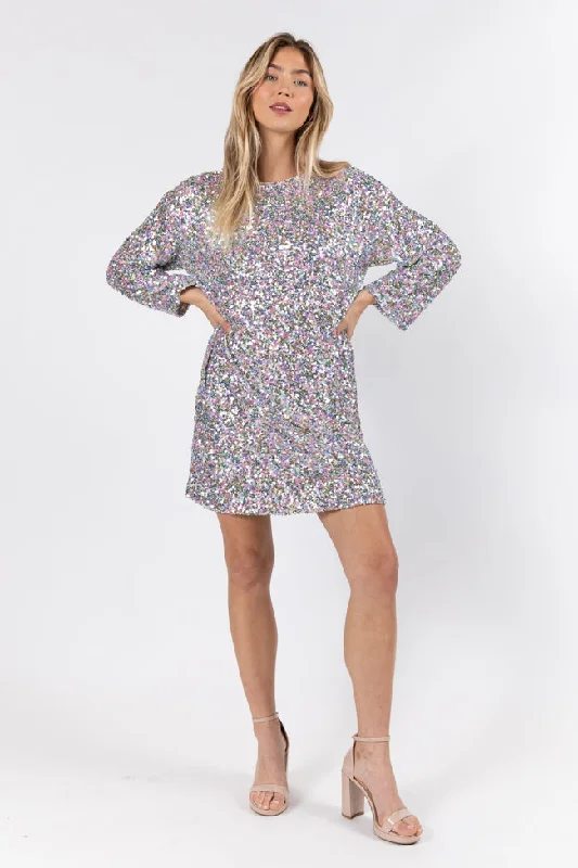 In A New Light Multi Sequin Mini Dress