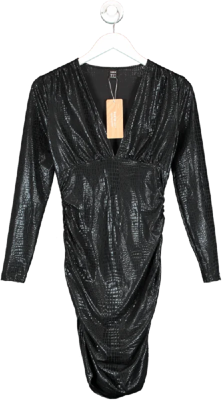 SHEIN Black Snakeskin Mini Dress UK XS