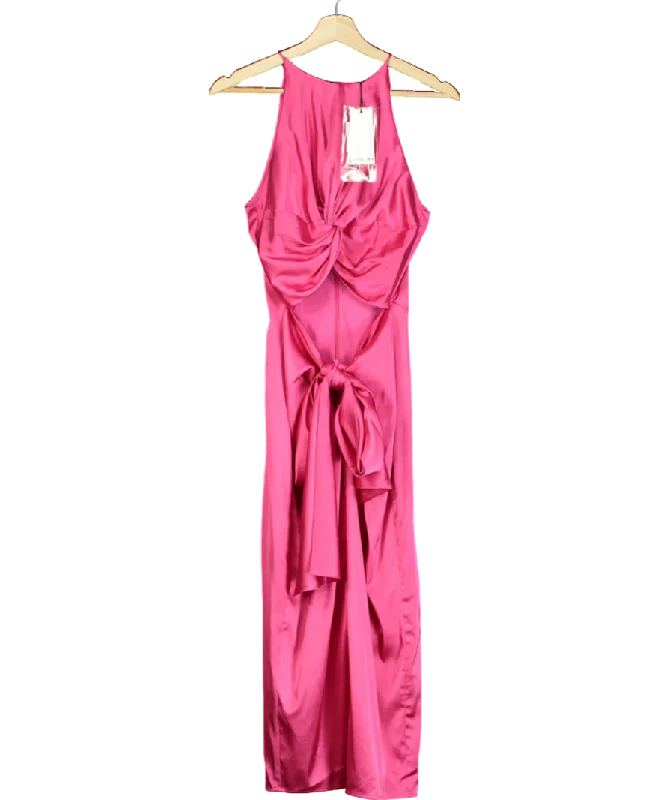 Andrea Iyamah Pink Reli Midi Dress UK 6