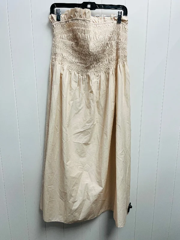 Dress Casual Midi By H&m In Tan, Size: Xl