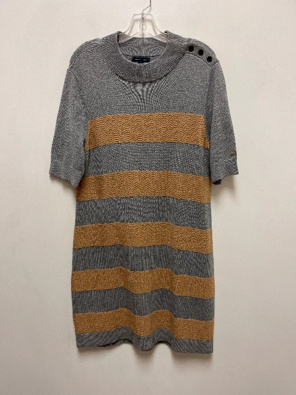 Dress Casual Midi By Tommy Hilfiger In Grey, Size: Xl