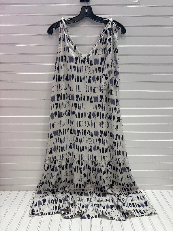 Dress Party Midi By Banana Republic In Blue & White, Size: S