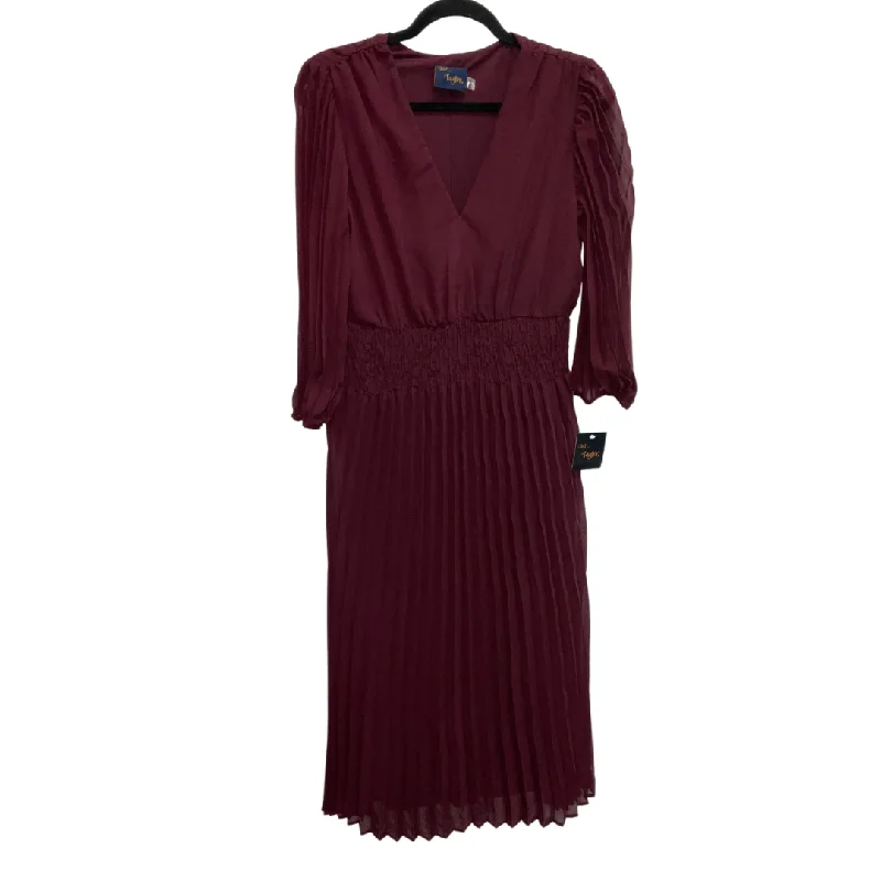 Dress Party Midi By Just Taylor In Maroon, Size: M