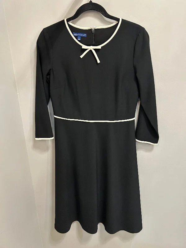 Dress Party Midi By Talbots In Black & Cream, Size: Xs