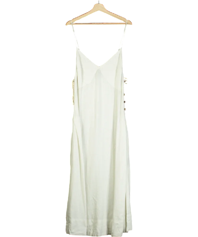 Free People White Emmers Linen Midi UK 12