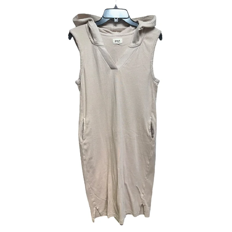 Hooded Dress Casual Midi By Pact In Peach, Size: S