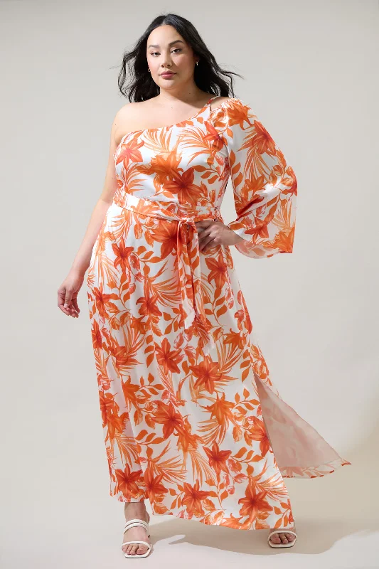 Nerola Floral One Shoulder Maxi Dress Curve