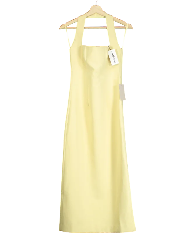 Odd Muse Yellow The Ultimate Muse Halter Neck Midi Dress UK XS