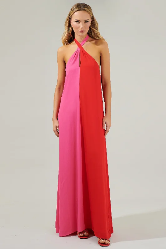 Sabria Color Block Maxi Dress