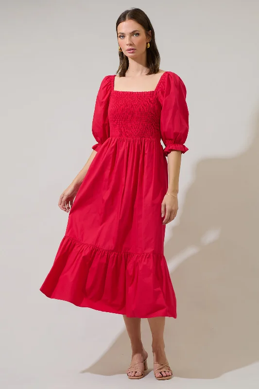 Simone Poplin Smocked Maxi Dress