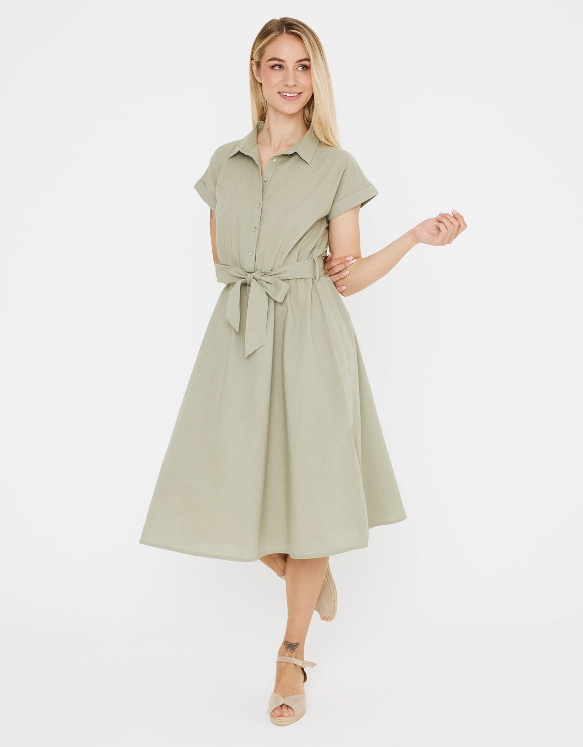 Vestido Midi Cuello Camisa - Karin