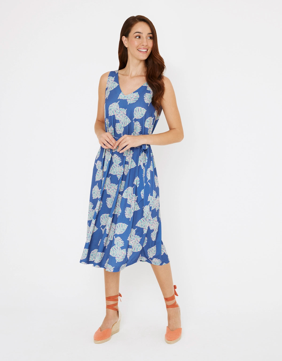 Vestido Midi Estampado Azul - Lontana