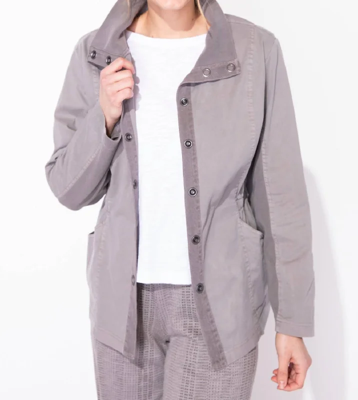 Salt Wash Snap Front Jacket In Fog