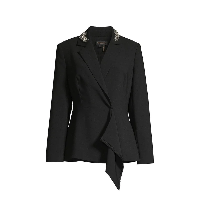 Womens Rhinestone Office One-Button Blazer