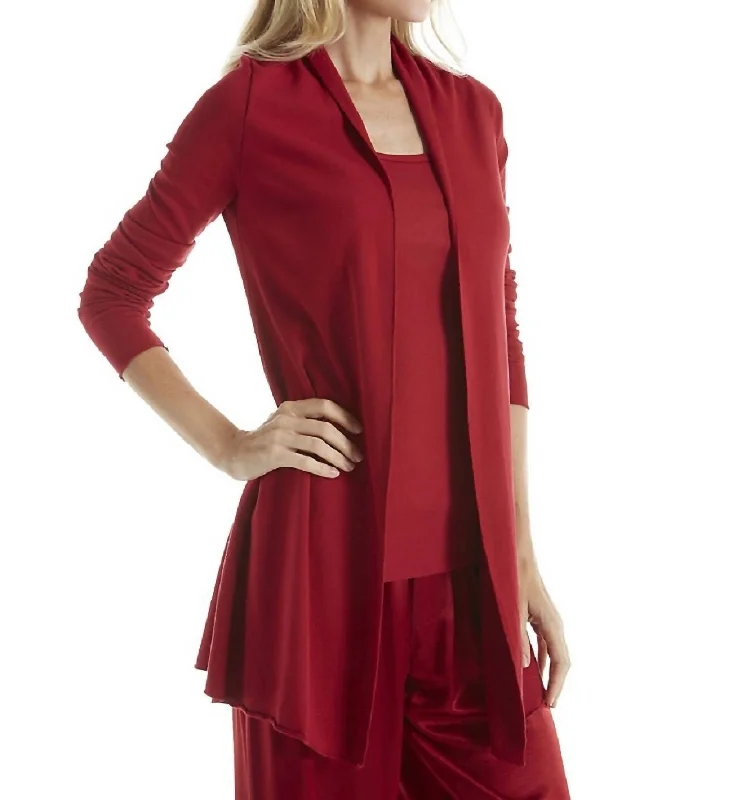 Amelia Knit Cardigan In Red