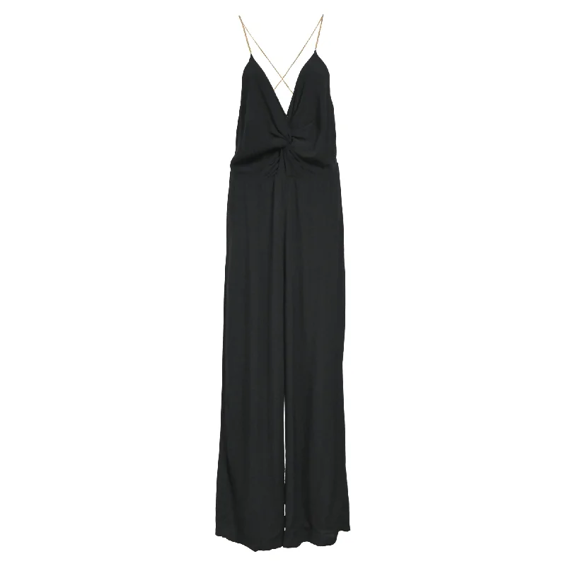 Ba&Sh Chain Strap V-Neck Jumpsuit in Black Viscose