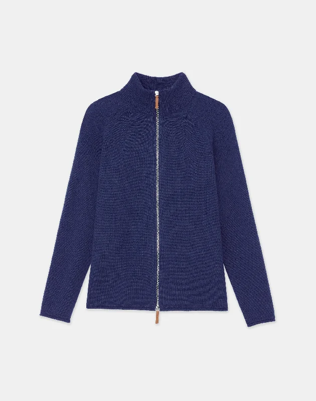 Cashmere Zip Front Cardigan