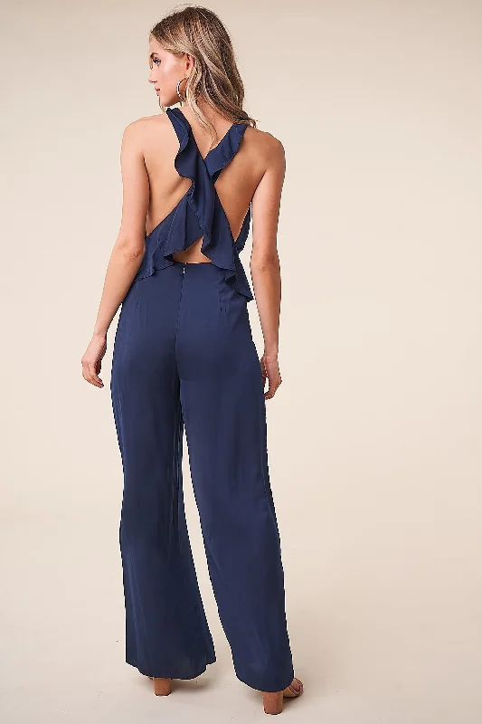 Endless Moment Cross Back Wide Leg Jumpsuit