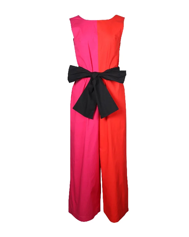 Isa Arfen Color-Block Jumpsuit in Multicolor Cotton